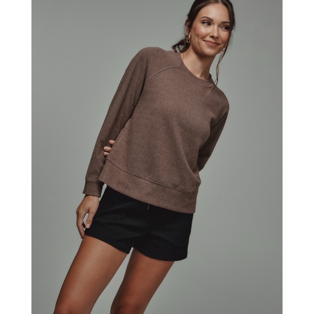 New 7Diamonds Generation™ Soft Crewneck Pullover in Chocolate Size XS